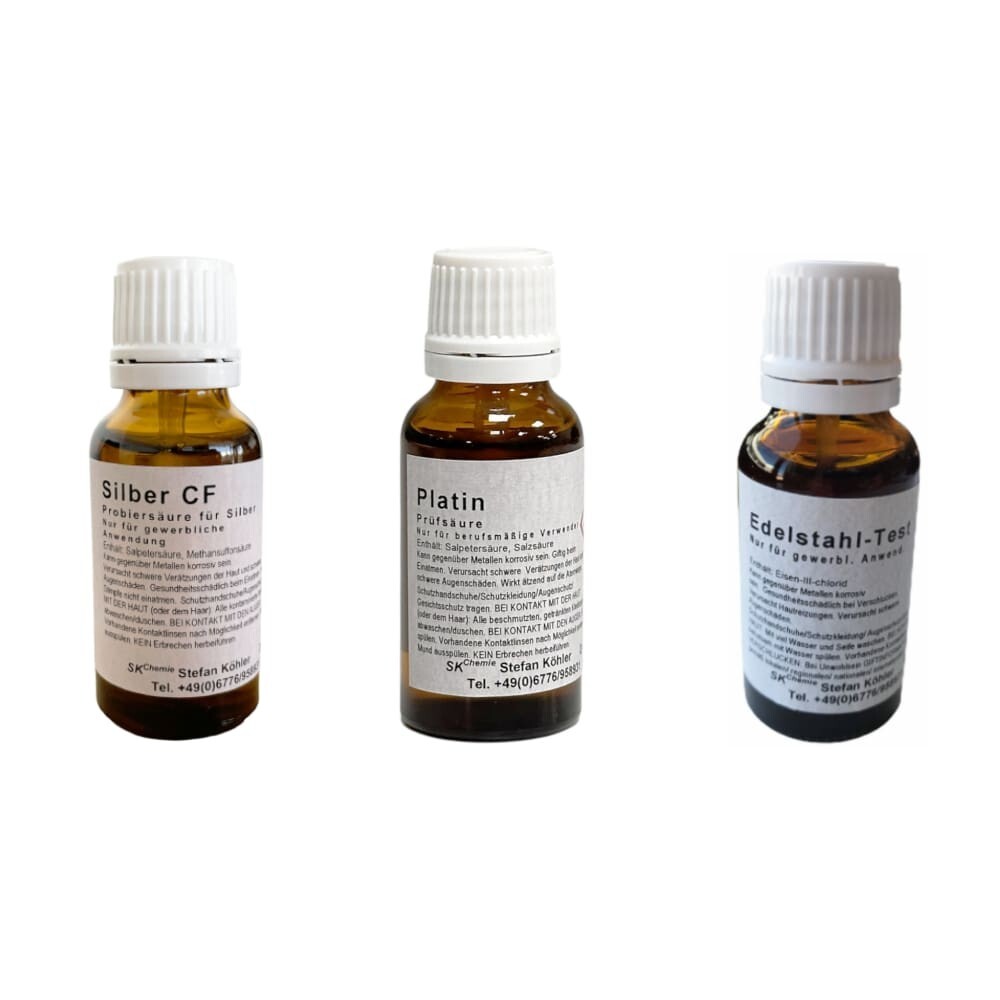 Test Acid for silver, platinum, stainless steel