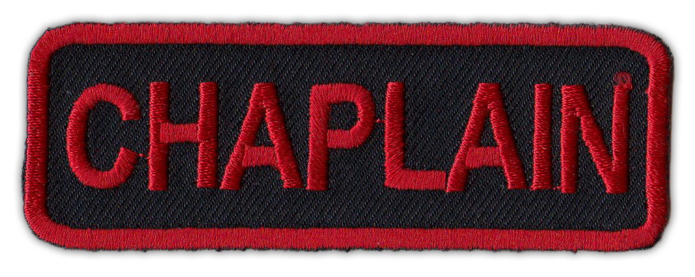 Motorcycle Jacket Embroidered Patch - Chaplain - Rank, Position - Red/Black