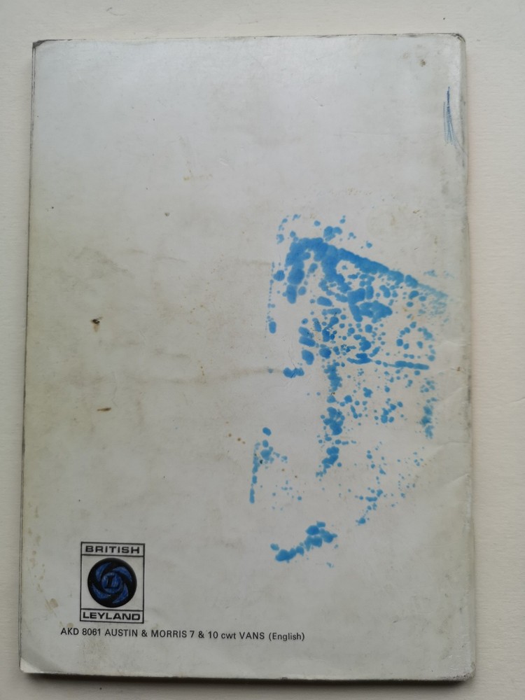 Austin Morris 7cwt, 10cwt. Van Driver`s Handbook.