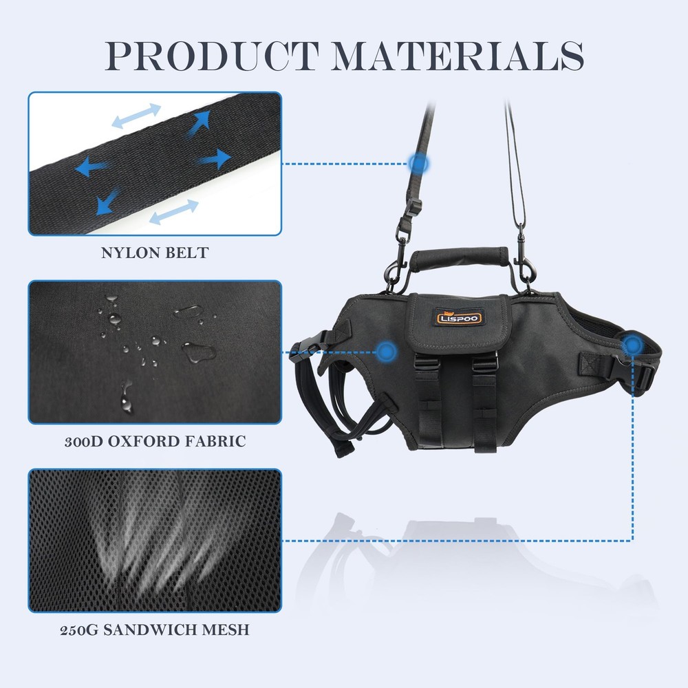 Dog Lift Harness, Full Body Support with Adjustable Control Handle for Medium...