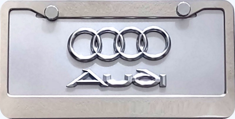AUDI  3D CHROME  RINGS & SCRIPT  NOVELTY PLATE
