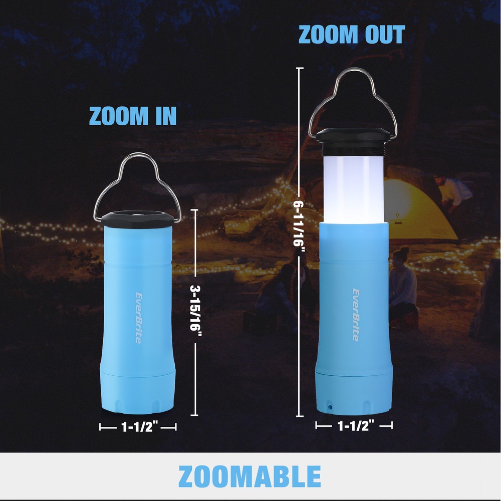 EverBrite 2-in-1 Mini Lanterns and Flashlights, Zoomable Flashlight Blue