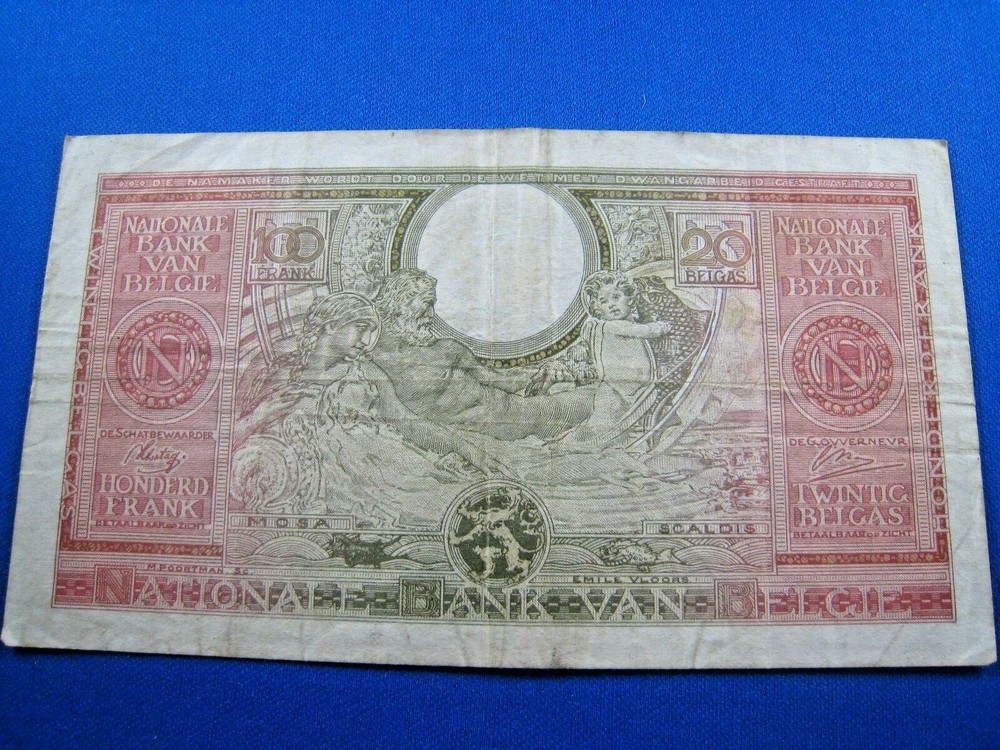 BELGIUM 1944 - 100 FRANC BANKNOTE (wwb2)