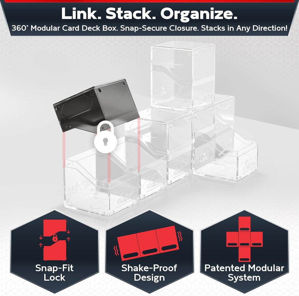 360° Modular Nexus Deckblock - Durable Stackable MTG Deck Box for Commander Fits