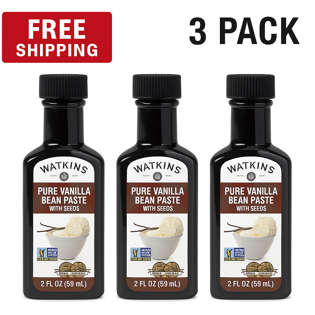 (Lot of 3) Watkins All Natural Original Gourmet Pure Vanilla Bean Paste 2oz NEW!