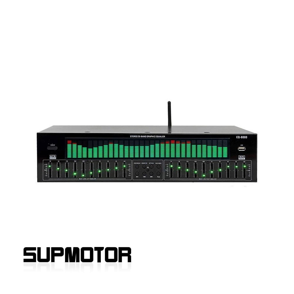 EQ8000 Green LED EQ Equalizer Bluetooth Optical Fiber Coaxial Digital Processor