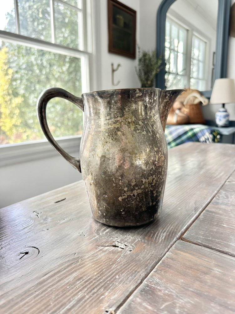 Vintage Silver Plate Water Pitcher, one dent
