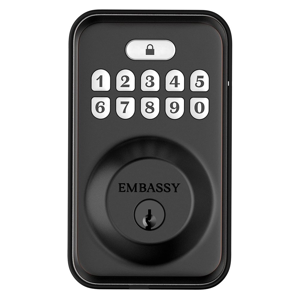 Electronic Keyless Entry Door Lock Illuminated Keypad Deadbolt Auto US10b