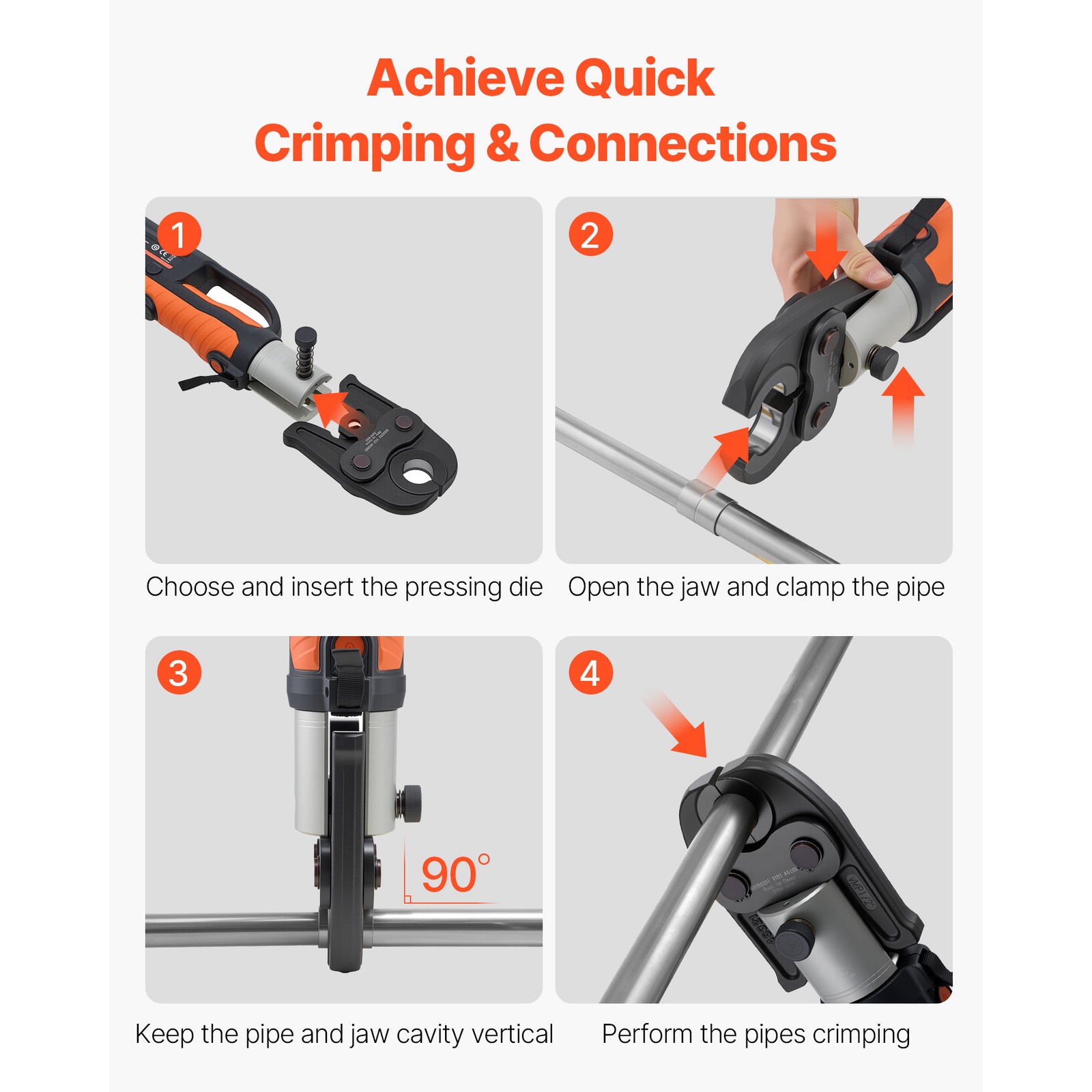 MegaPress Jaws 3PCS Pressing Jaws 1/2" 3/4" & 1" for Standard Press Tools