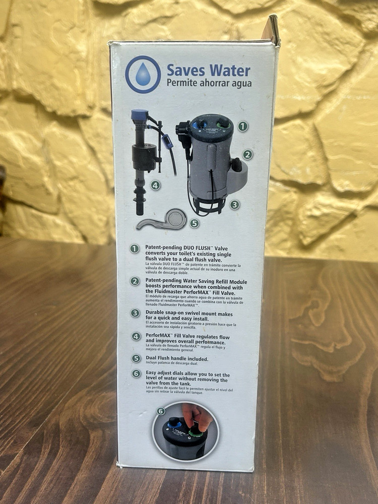 Fluidmaster 550DFRK-1 DuoFlush Fill & Dual Flush Conversion System-OPEN BOX