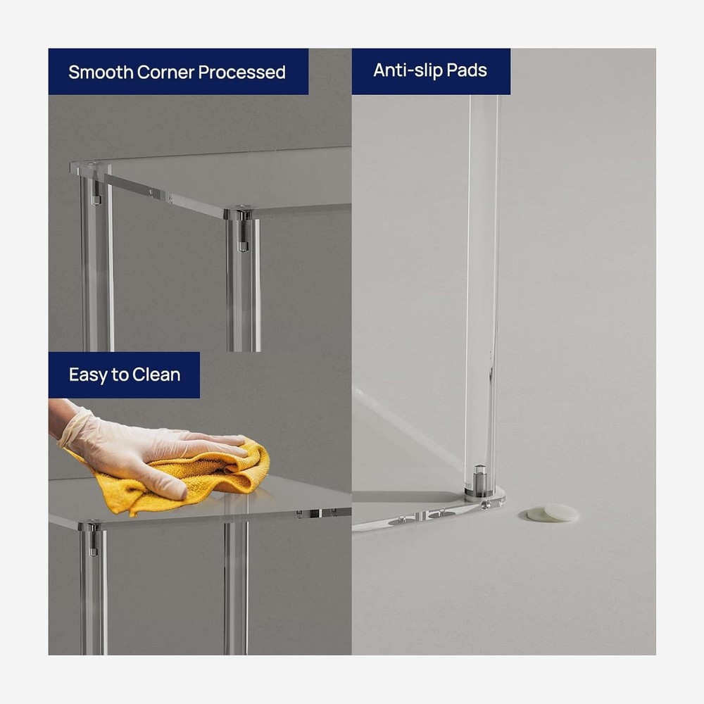 Acrylic Drink Table Small Spaces 10" Square Clear Small Side Table/End Table