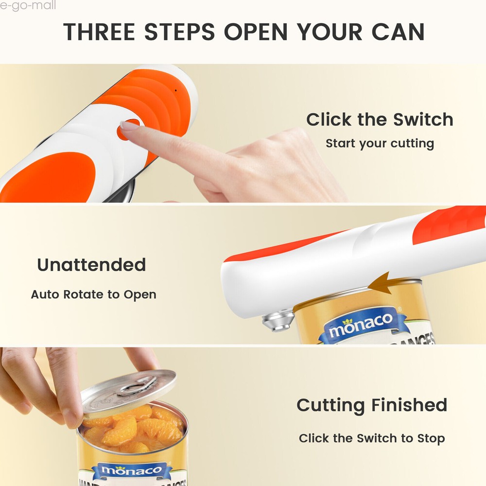 Auto Can Opener Rechargeable Electric Smooth Edge Cutter with Replaceable Blade