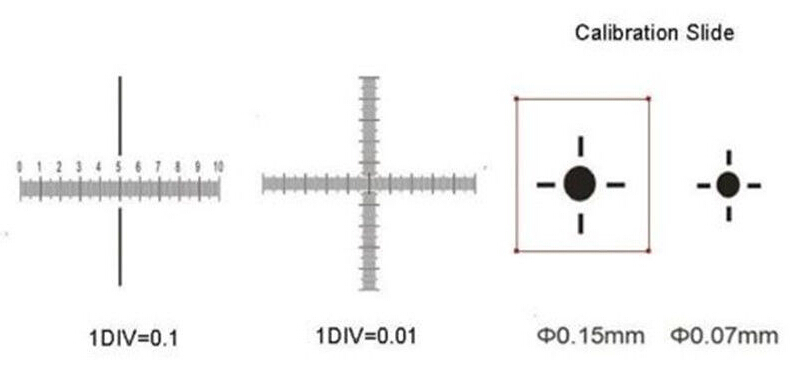 Cross Dot 0.01MM Microscope Stage Micrometer Calibration Slide w/ 4-Scales