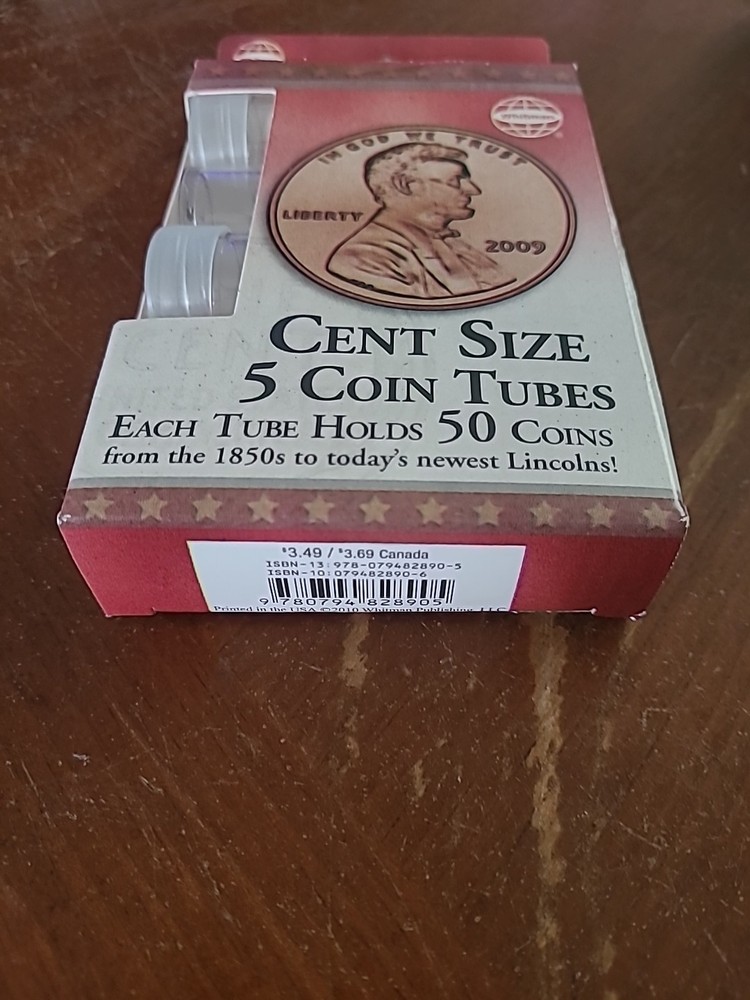 Whitman Cent Size 5 Coin Tubes U.S. Coins