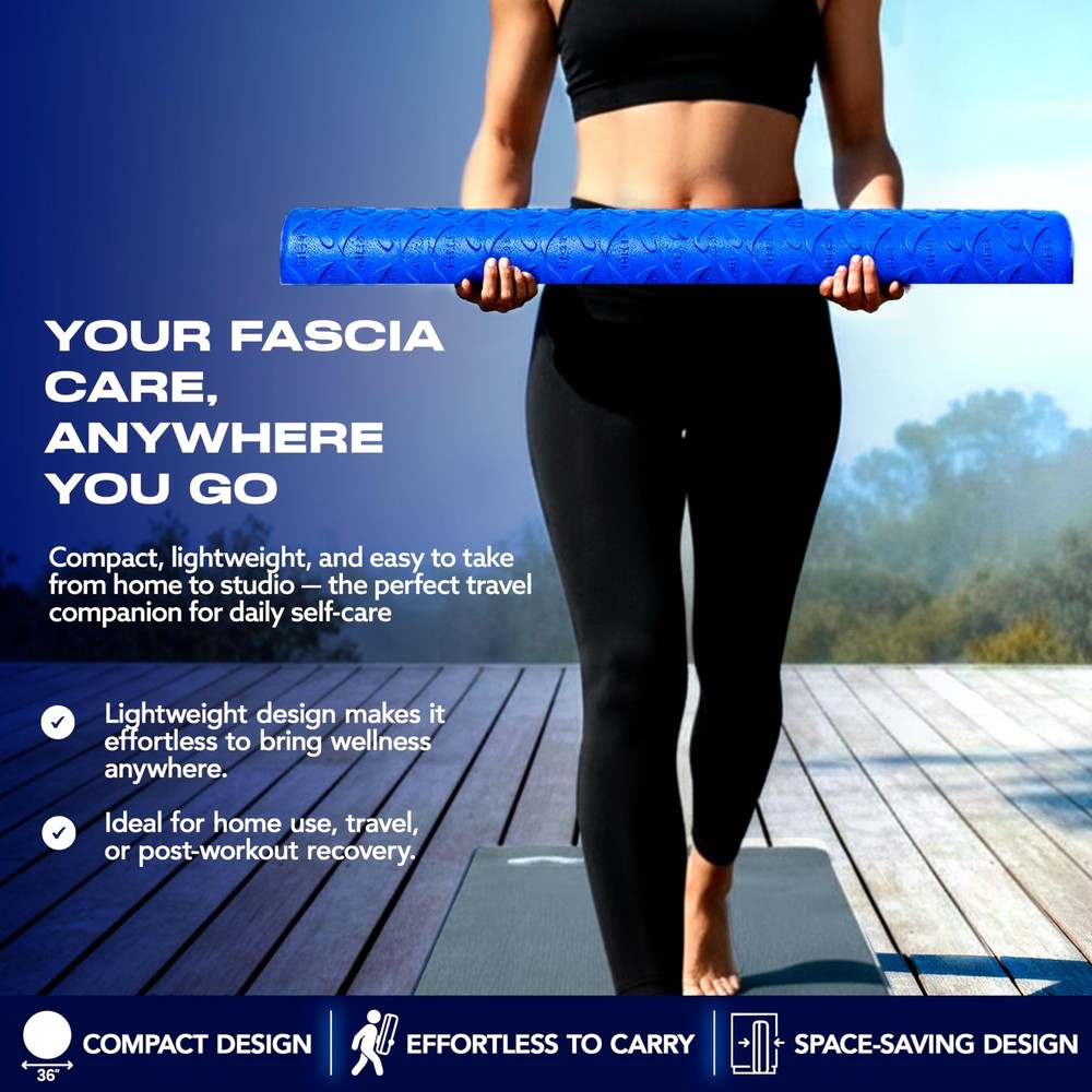 36 Inch Half Foam Roller for Back w/FasciaTherapy Technology - Low Density So...