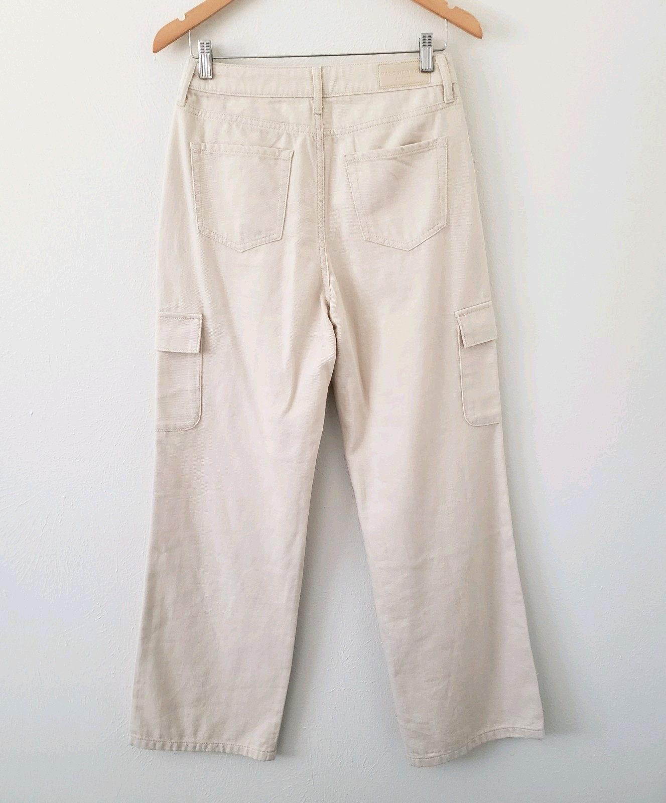 Marc New York Jeans Womens Size 4 Cargo Ecru Denim Cotton High Rise Wide Leg NWT