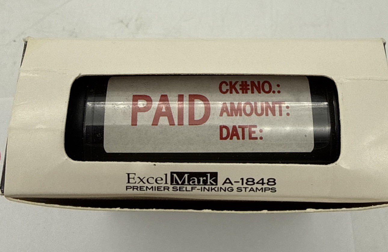 Lot of 3 self inking office stamp set Paid, Received & Copy Bundle with Bonus