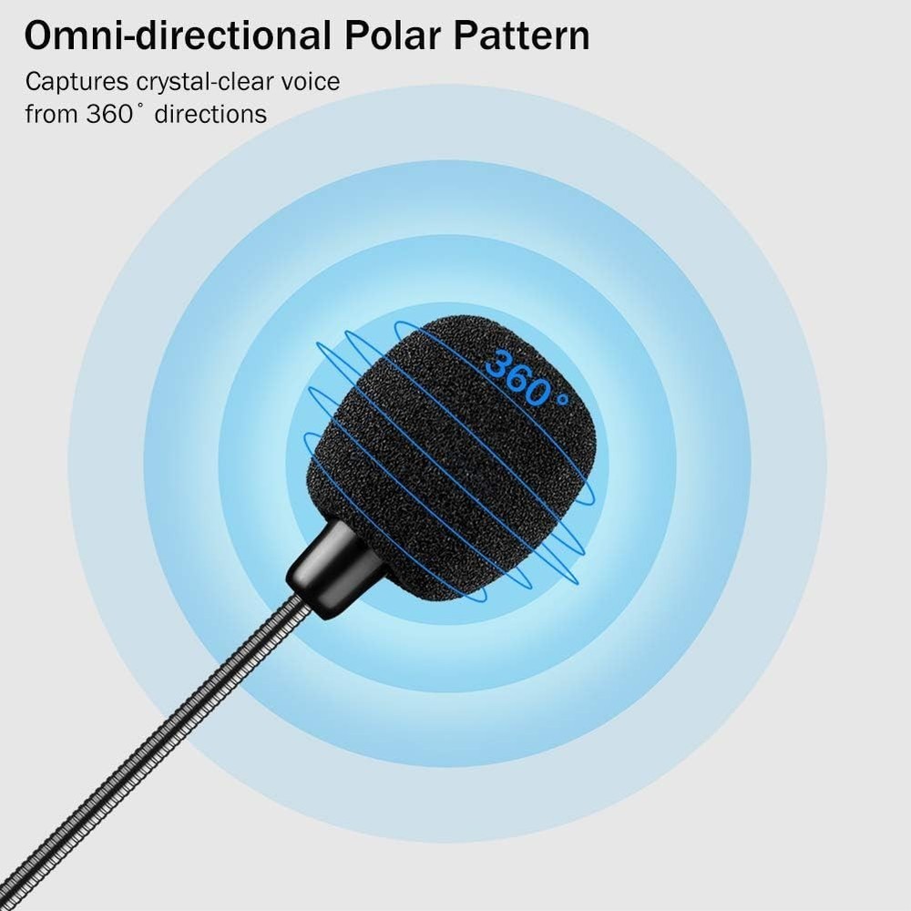 Omnidirectional Mini USB Microphone with Gooseneck for Effortless Online Classes