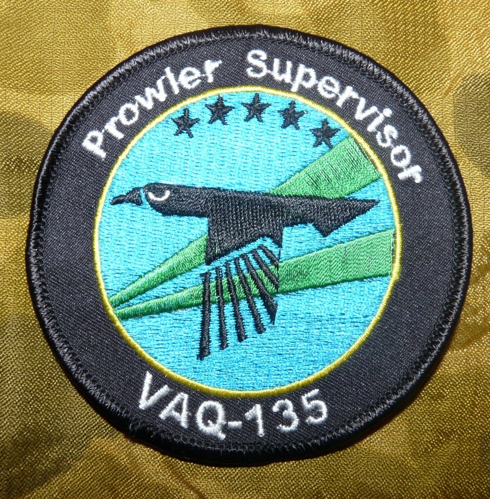 US Navy VAQ-135 Electronic Attack Squadron Black Ravens Prowler Supervisor Patch