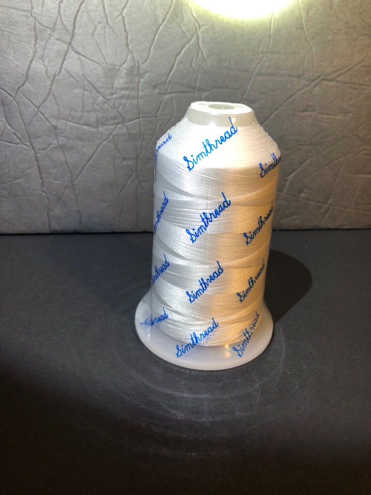 Embroidery Thread 5500 Yards White 001 100% Polyester