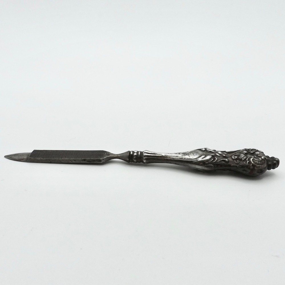 Antique Repousse Nail File Sterling Silver Vanity