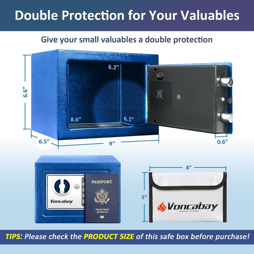 Money Safe Box For Home With Sensor Light Fireproof Security Safe Box For Mone