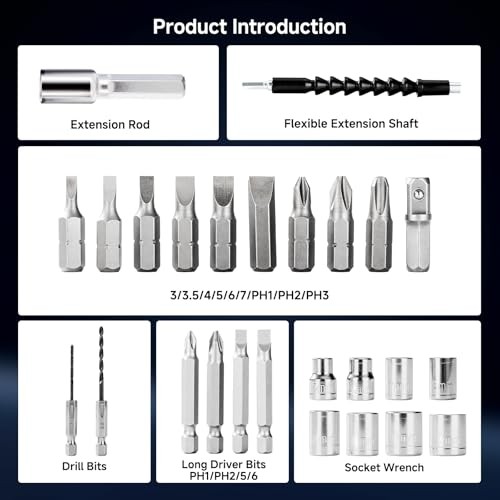Electric Screwdriver 3.6V，Mini Cordless Power Screwdriver Set, Precision Bits