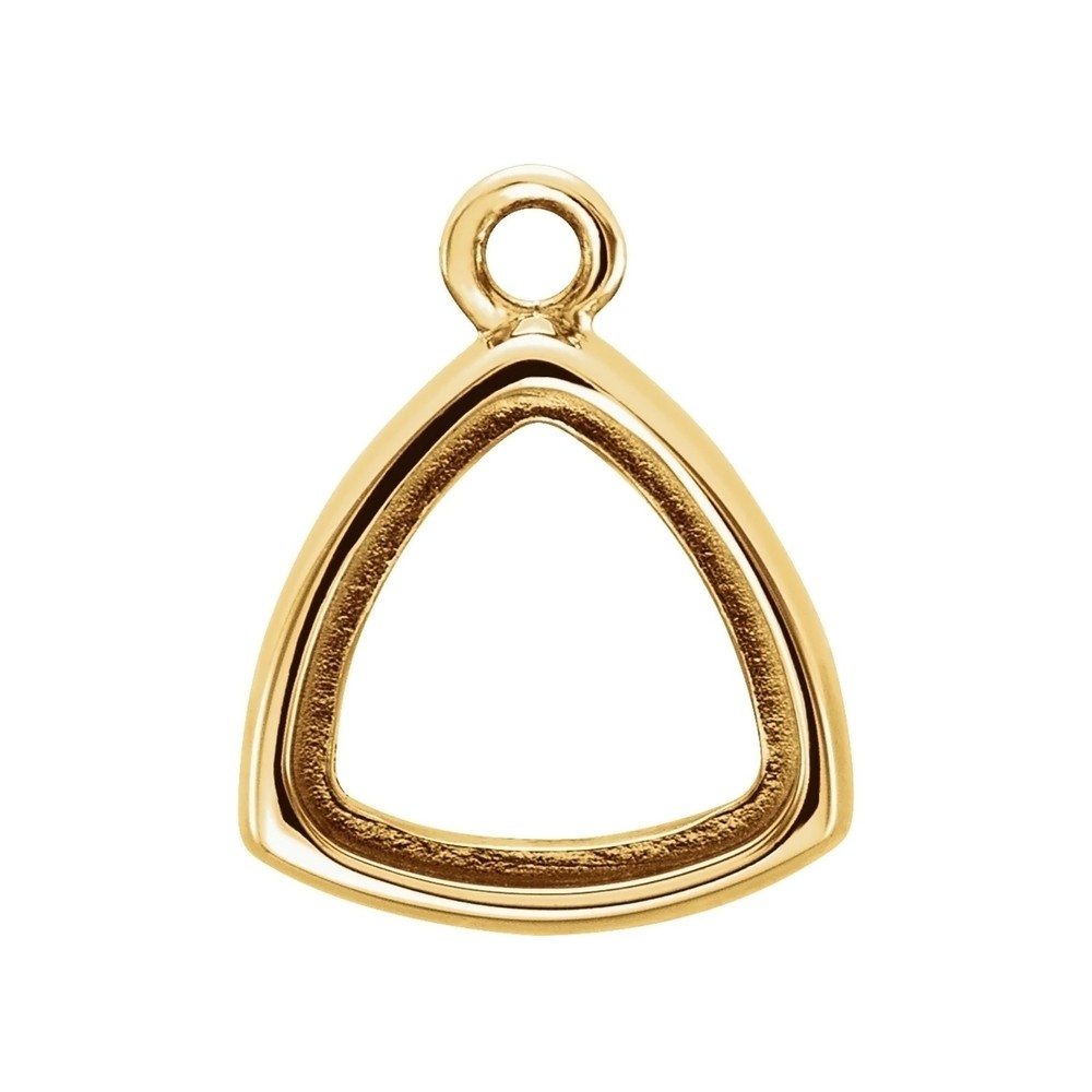 14K Solid Gold, Platinum & Sterling Silver Trillion Bezel-Set Dangle 5 mm