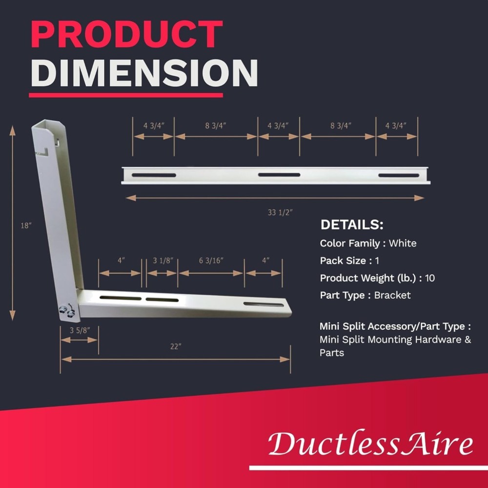 Alloy Steel Mini Split Mounting Bracket - Secure Wall Mount for 300 lbs Capacity