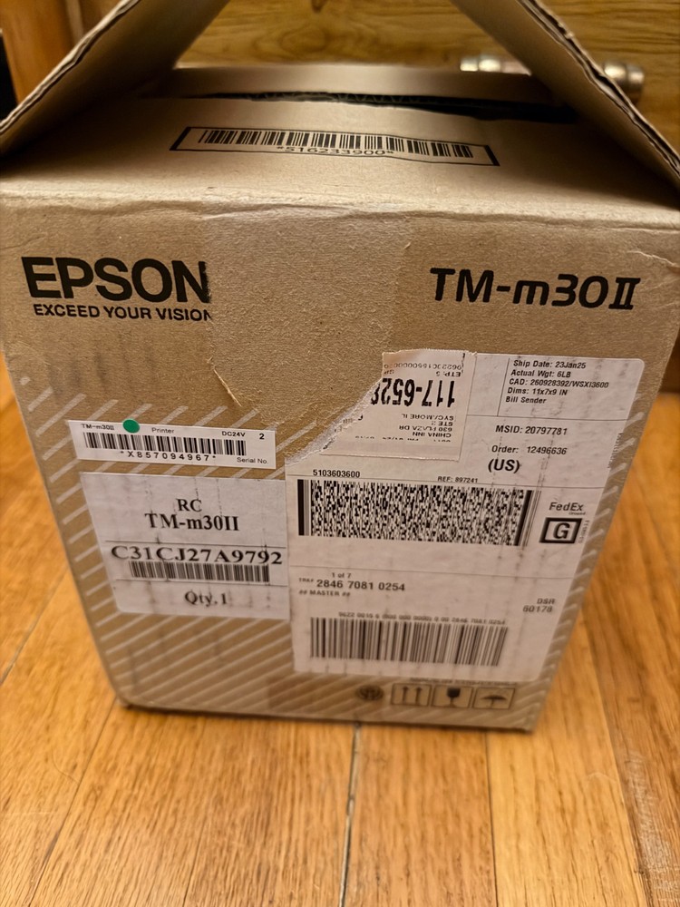 New - Open box - Epson TM-m30II Thermal Receipt Printer- WITH BLUETOOTH