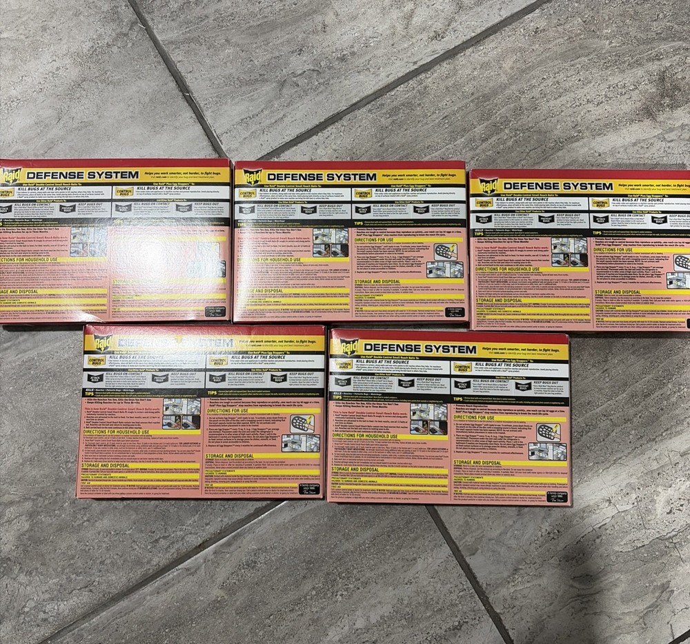 Raid Double Control 12 Small Roach Baits + 3 Egg Stoppers Kills & Sterilizes (5)