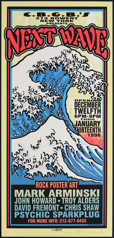 Next Wave Rock Blacklight Poster Art Show 1995 CBGB's NYC Signed Mark Arminski