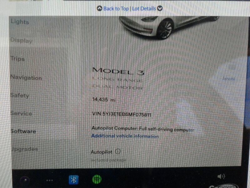 TESLA 3 2021 Camera/Projector 120975