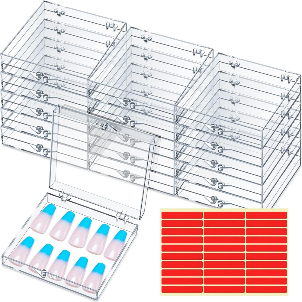 Pr On Nail Boxes Nail Display Case Adhesive Tape, Artificial