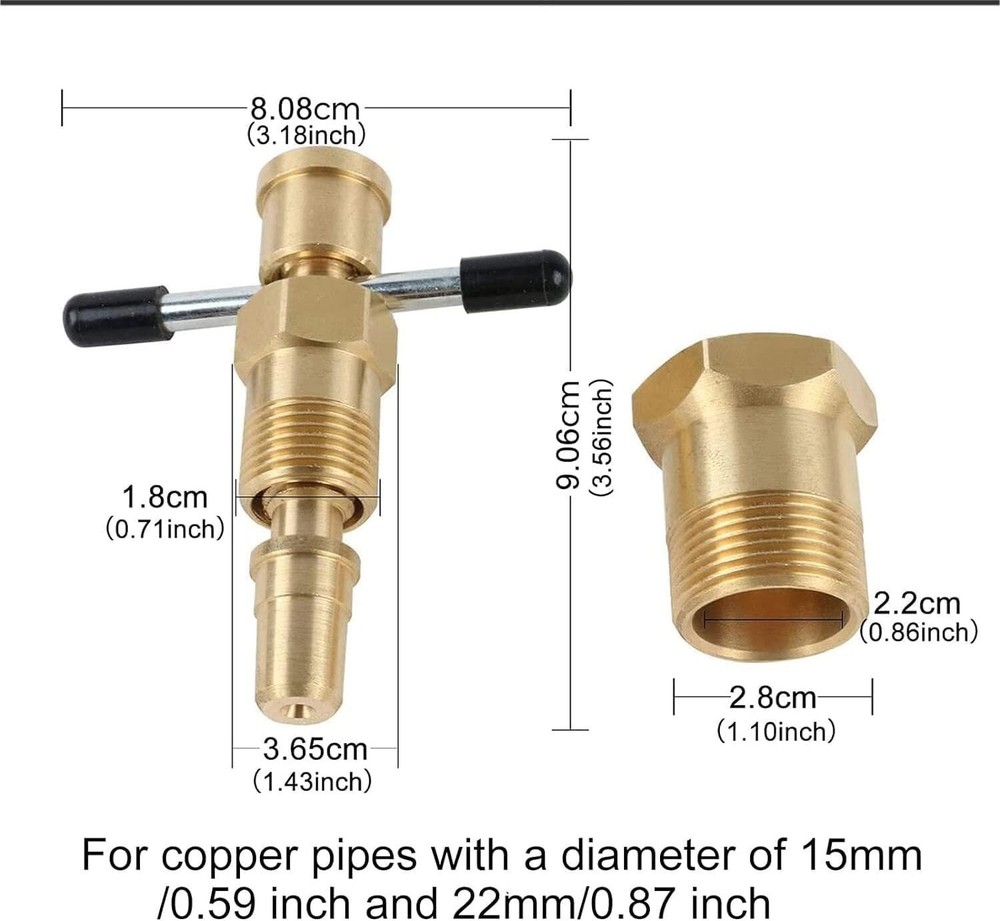 Olive Puller Brass Pipe Olive Tool Fitting Thread Remover 1/2" & 3/4" Ferrule