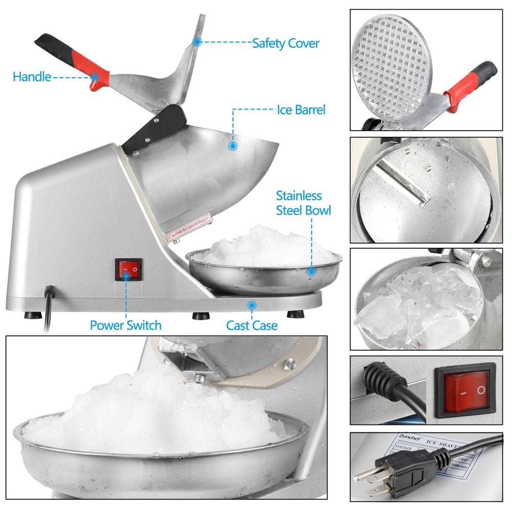 Electric Crusher Ice Maker Snow Cone Maker Shaver Machine Easy Use