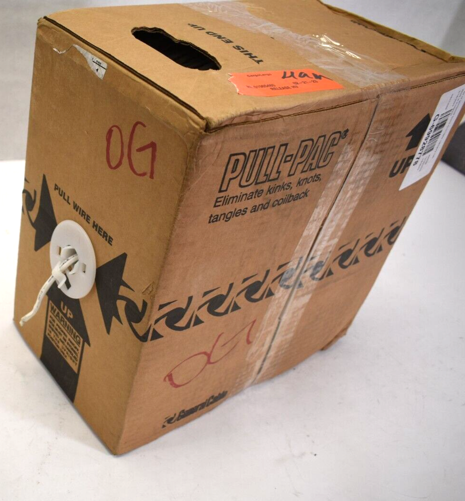 General Cable 6PR 24 AWG Plenum White Cable Wire 1000' Cat 3 6P 24B C3 CMP FLEX