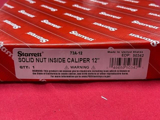 Starrett 73A-12 Yankee Spring-Type Inside Caliper, 12" Size, Solid Nut IN STOCK