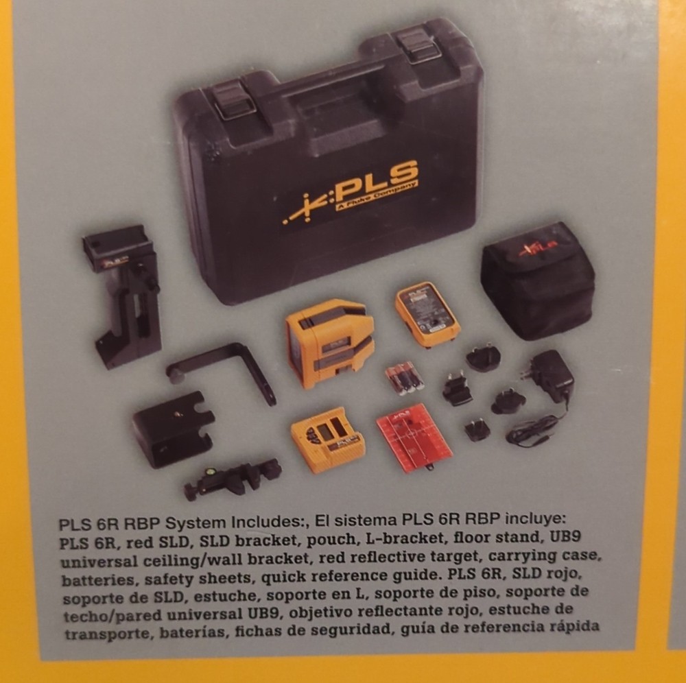 PLS 6R RBP SYS Cross-Line & 4-Point Laser Level, Self-Leveling, Tested