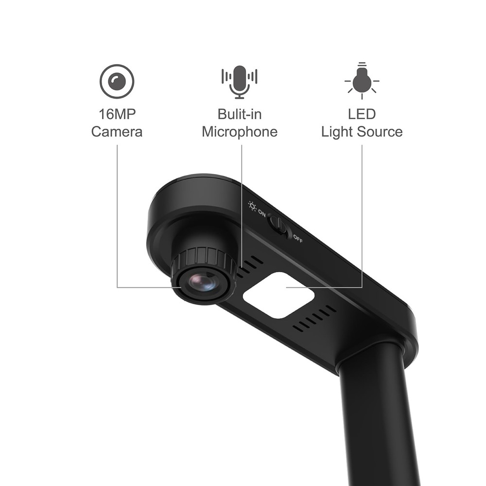 A8401 Document Scanner Camera: 16MP Output, Portable USB Camera for Laptop/De...