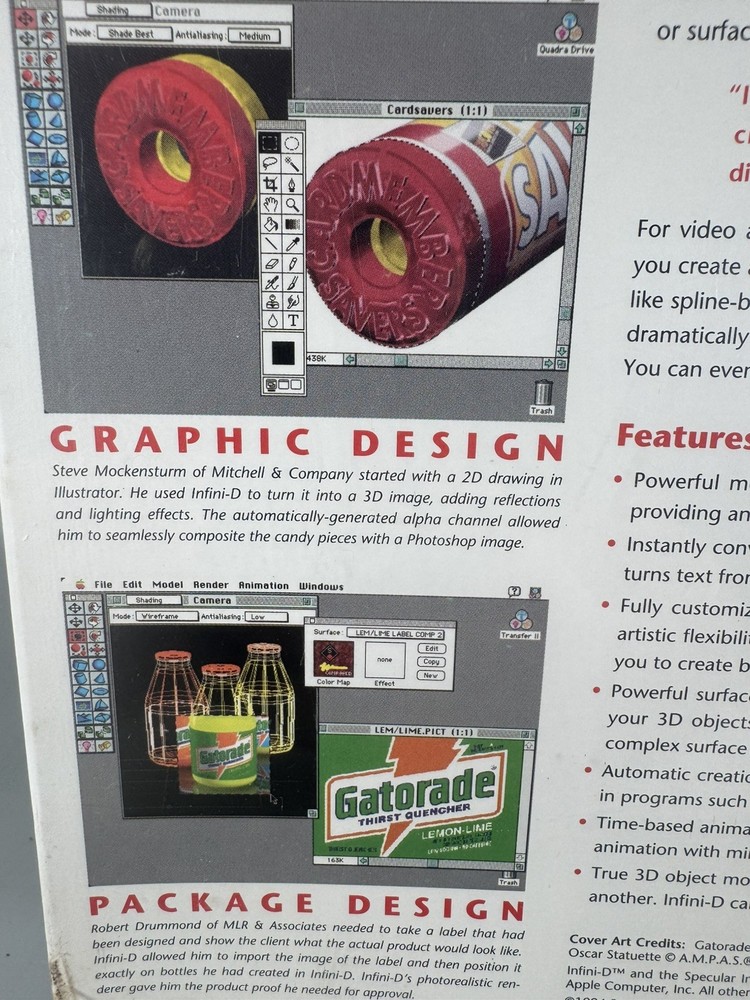 Infini-D 3D Graphics Tool Vintage Software (1994) Mac New Sealed Box