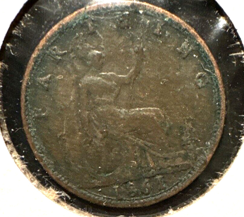 Great Britain 1861 farthing KM 747.2 VF (1)
