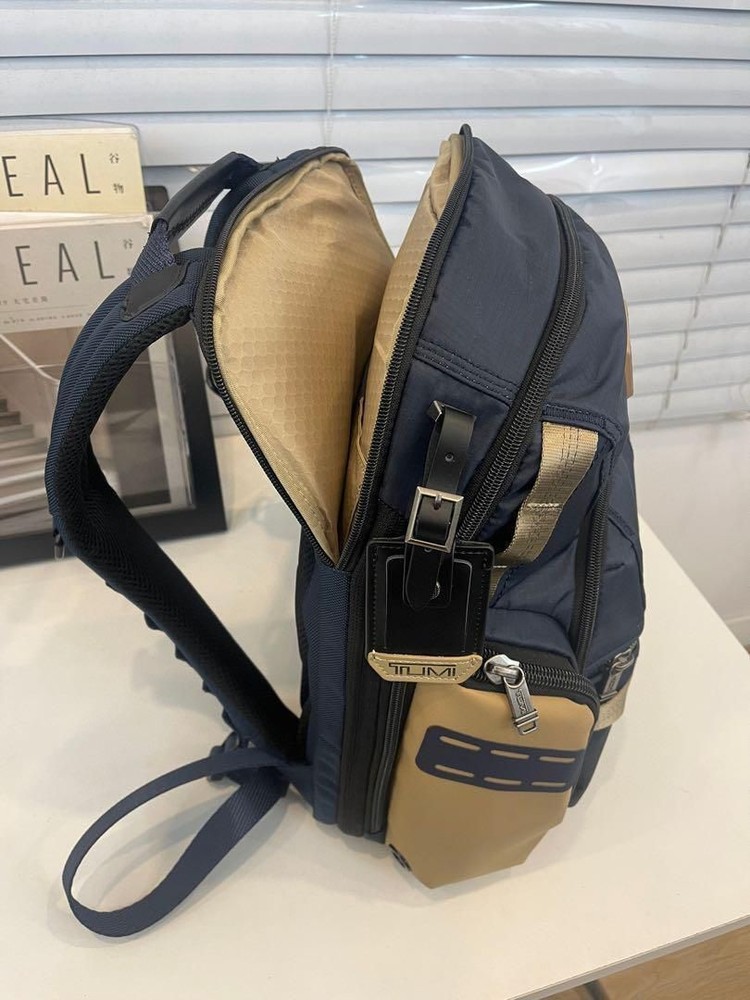 TUMI ALPHA BRAVO Navigation Backpack 232793 Navy Blue/Khaki NEW