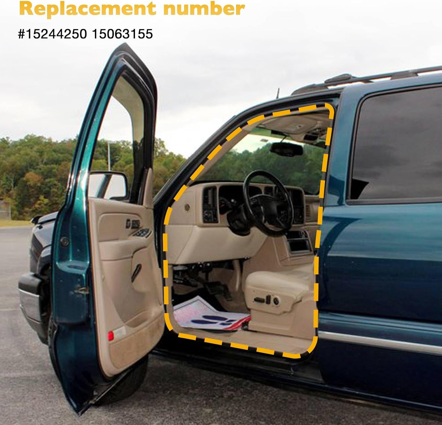 Front Door Weatherstrip Seal 2PCS Chevy Silverado Tahoe GMC Sierra Yukon Escalad