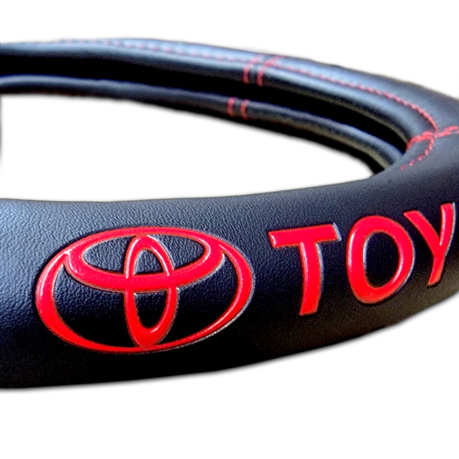 For Toyota Car Truck Steering Wheel Cover Premium Faux Leather 14.5"-15" Set