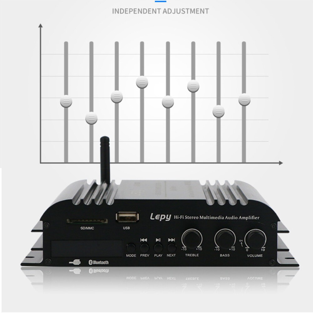 45W 4 Channel Bluetooth Stereo Amplifier Speaker with USB SD Remote Control