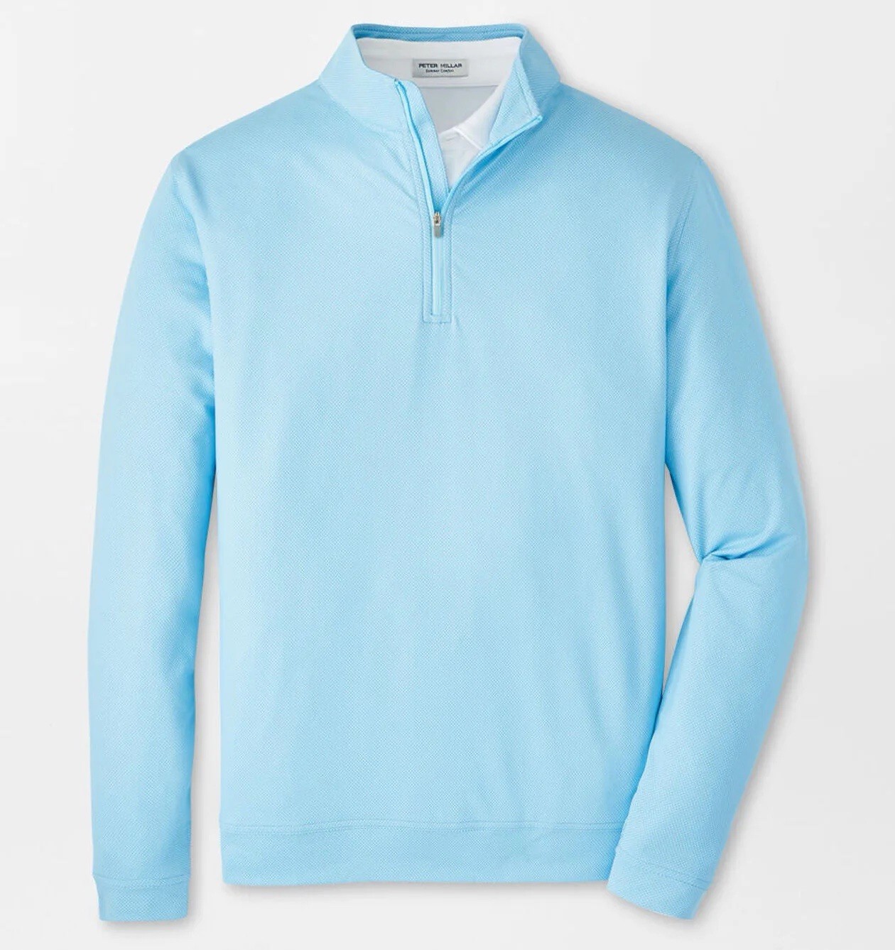 Peter Millar Perth Quarter Zip Men's LARGE Pullover MF25EK40C Seaport Blue $150