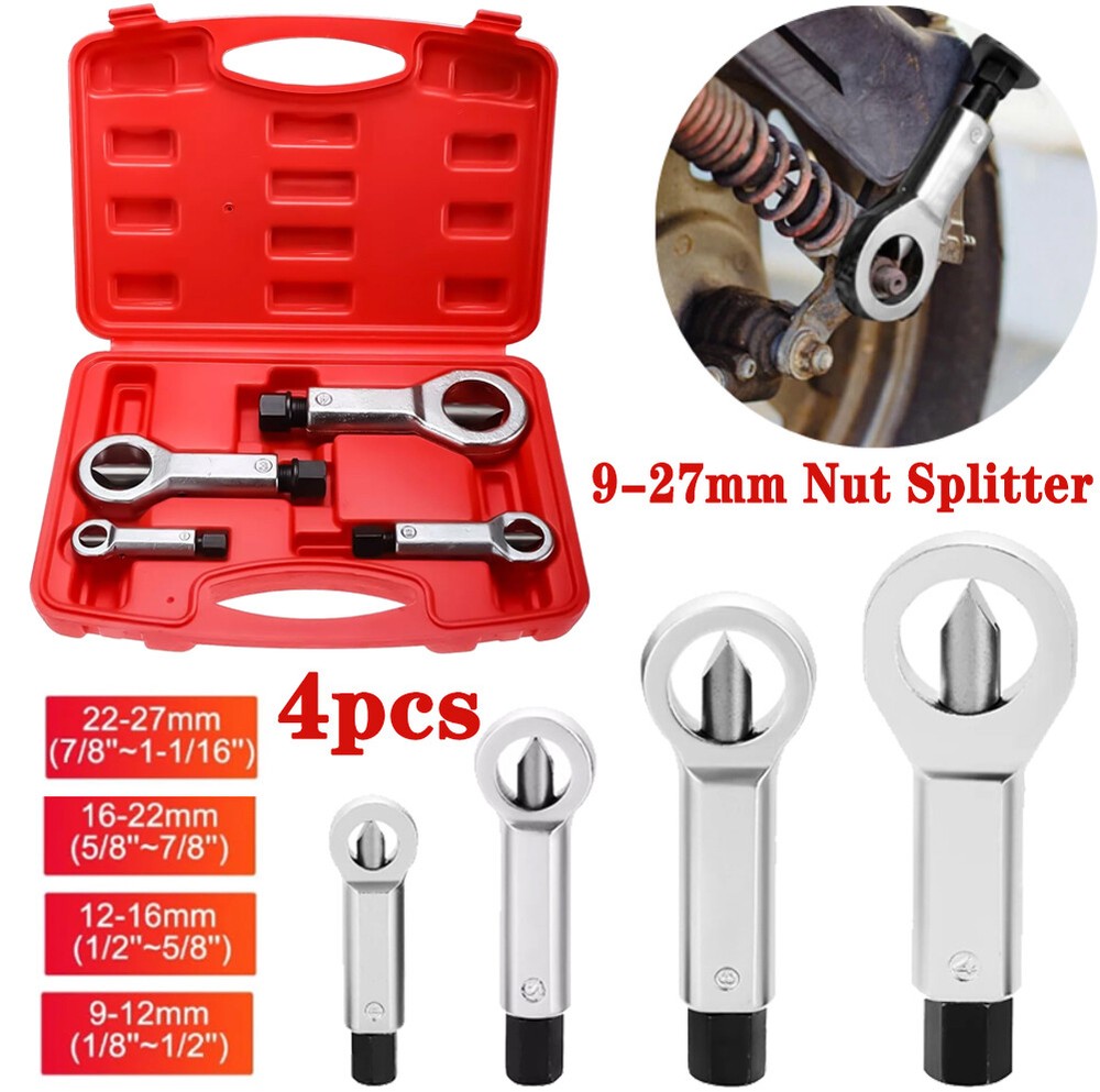 4PCS Nut Splitter Breaker 9-27mm Nut Remover Extractor Adjustable Cracker Hand