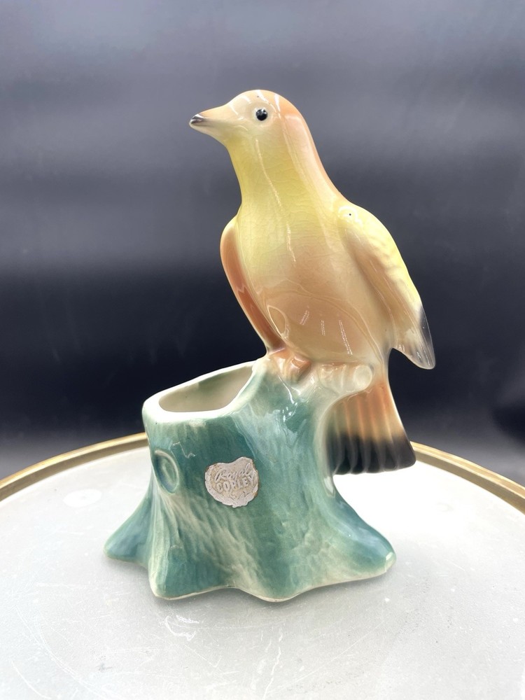 Vintage Royal Copley Ceramic Bird Planter, 6”