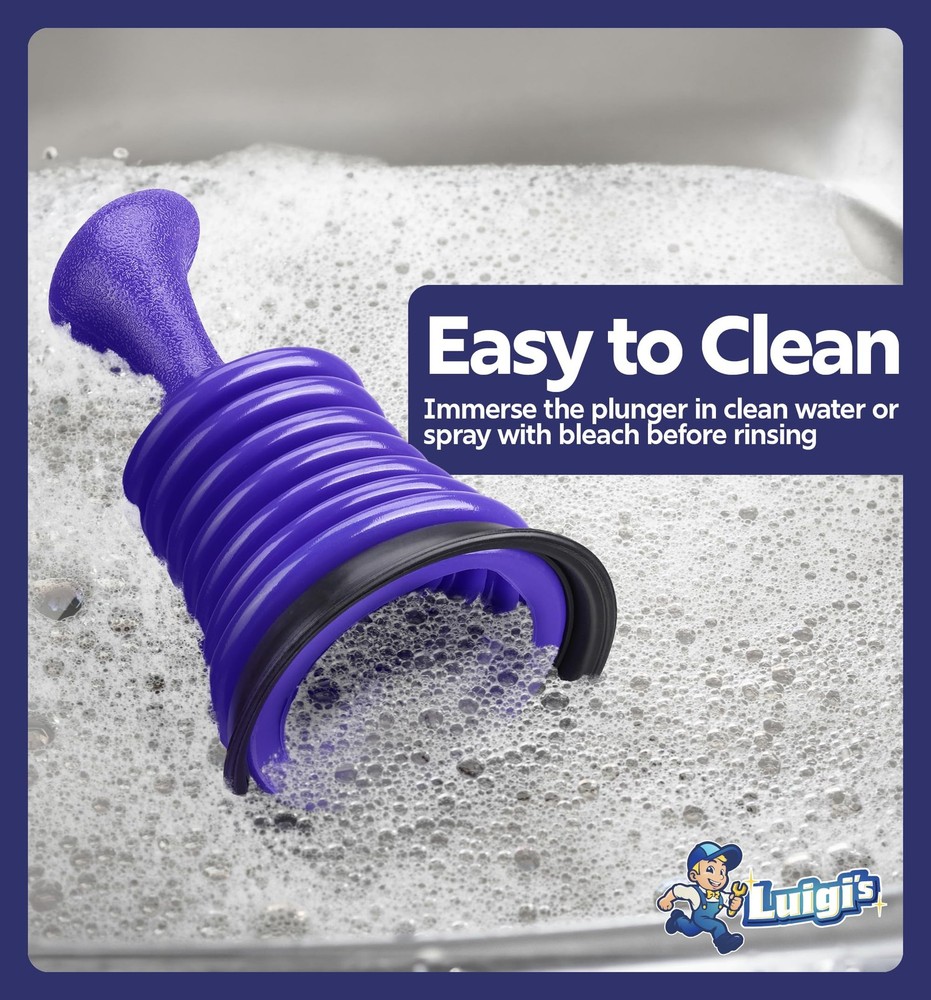 Luigi's Sink Plunger Kitchen - Mini Plunger, Blue -